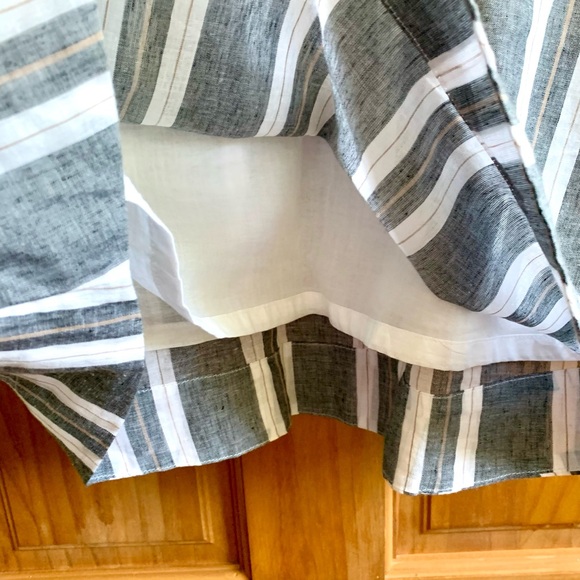 BANANA REPUBLIC COTTON LINEN STRIPED DRESS LINED GRAY 2 P - Picture 6 of 7